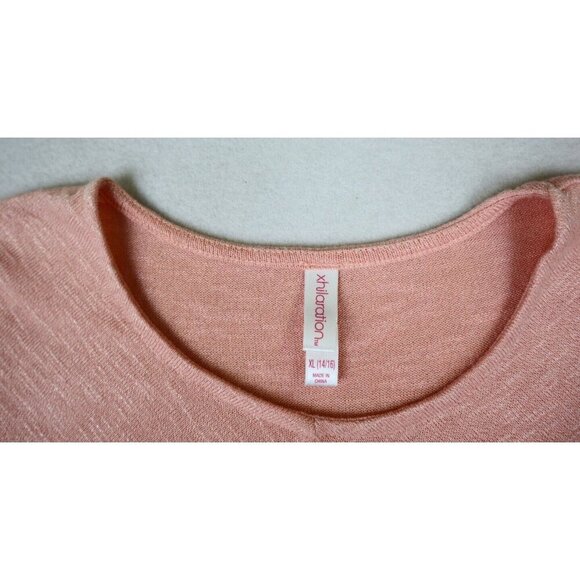 XHILARATION - GIRL'S PINK LONG SLEEVE MIDI STRETCH KNIT SWEATER DRSS - XL 14/16 - Picture 4 of 6